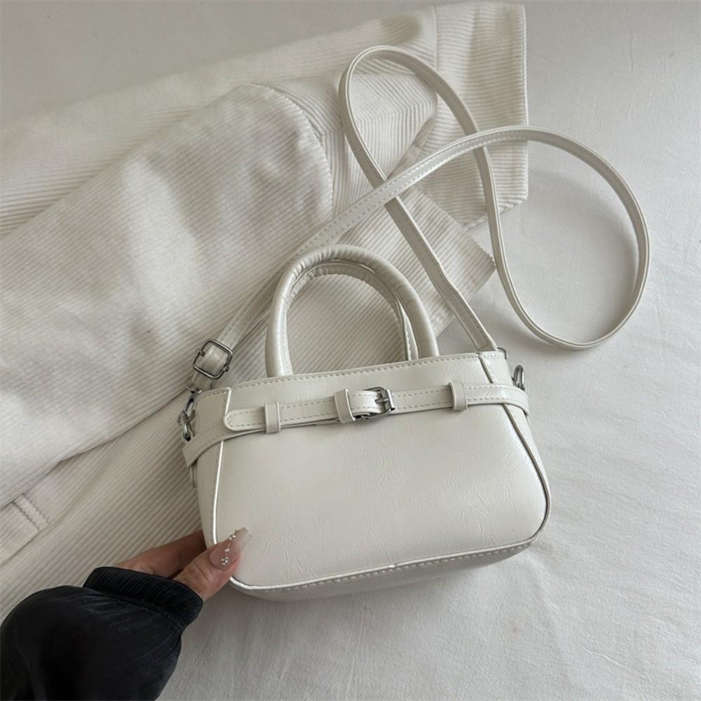 

Small Size Small Square Bag PU Leather Shoulder Strap Crossbody Bag Casual Shoulder Bag Daily Use белый