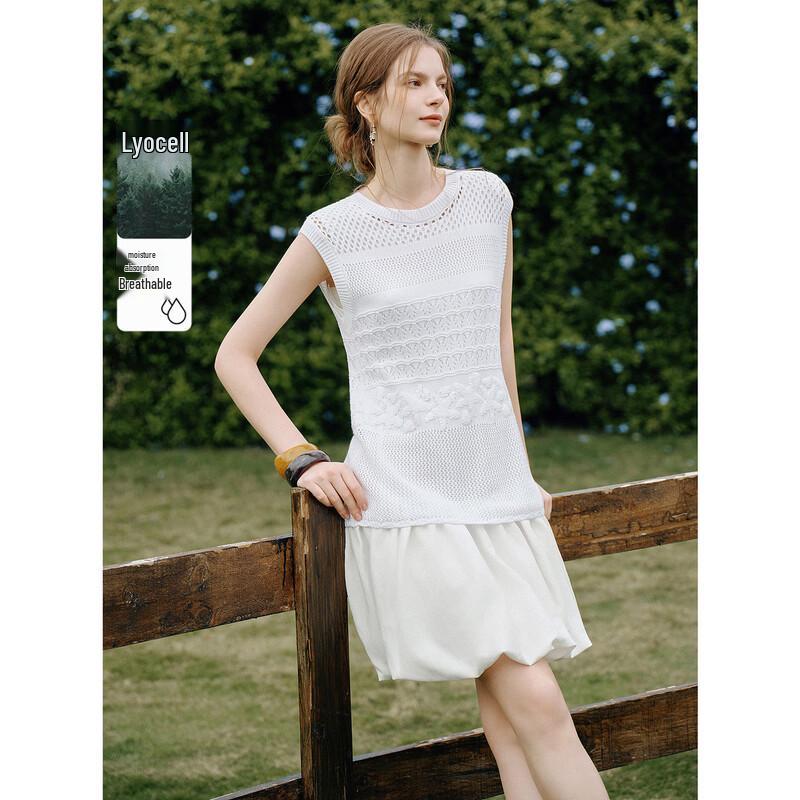 ELLE Hollow-Out Sleeveless Bud Dress S