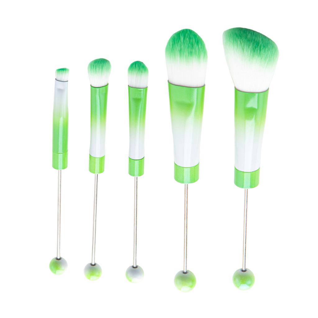 Beaded Makeup Brush Set Metal Handle Makeup Brushes Eyeshadow Brush Blush Brush Beadable Makeup Brushes for Makeup