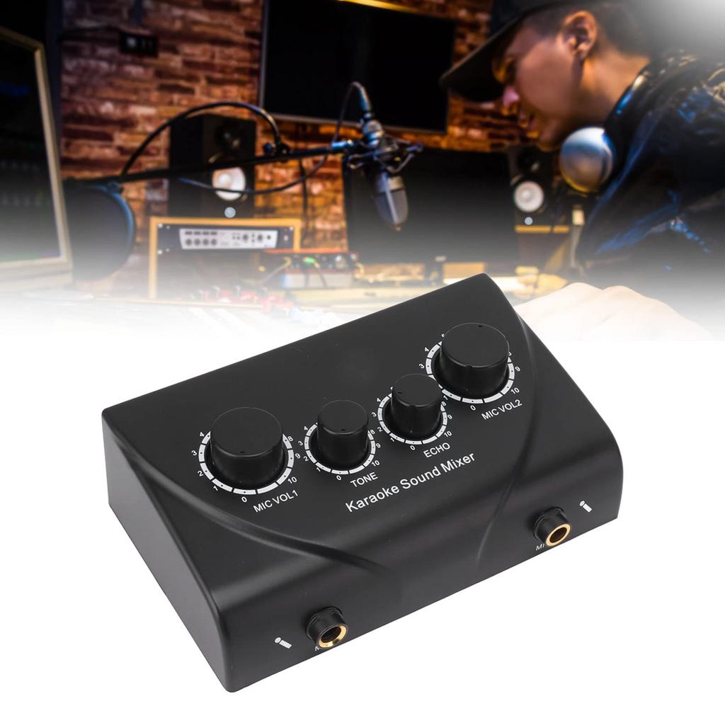 Portable Karaoke Sound AC Speech and ABS 4 Rotary Ideal for Businesses Mixer, 100-240V, Entertainment, Plastic, Dials,