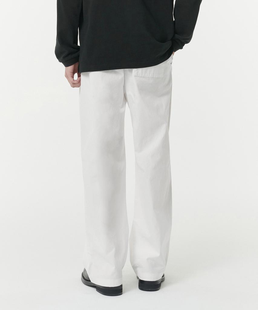 MUSINSA STANDARD Cotton Deep Tuck Wide Elastic Waist Pants [Off-White]