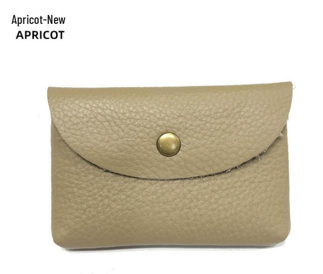 Top Grain Leather Snap Closure Coin Purse & ID Holder, Mini Lychee Pattern Card Holder for Men & Women