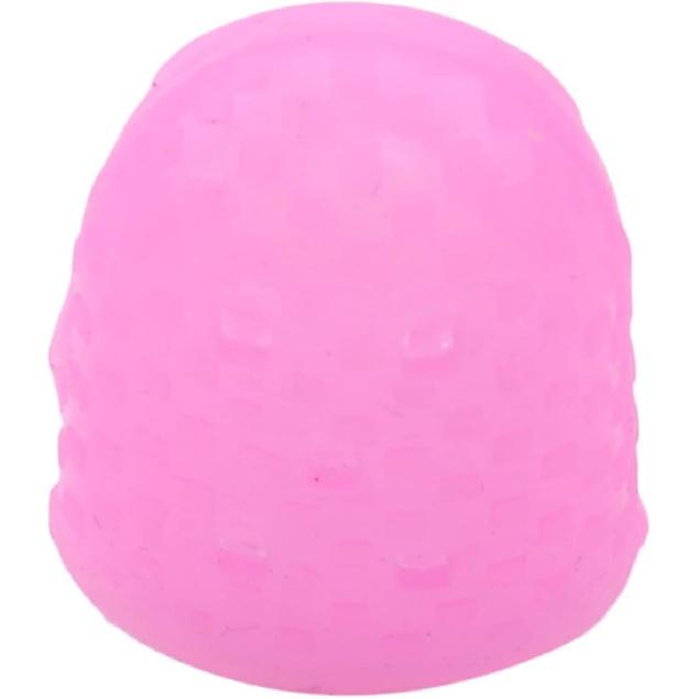 5Pcs Pink Rubber Finger Tips Guard Non-Slip Finger Pads Grips Assorted Colors Finger Protector Covers for Sorting Task, Paperwork, Wax Carving Finger