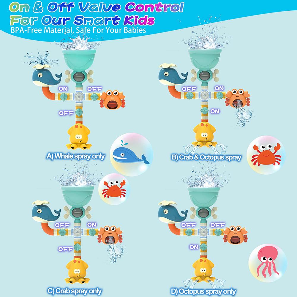 Baby Badespielzeug Badewanne DIY Rohre Schläuche Badezeit Wasserspiel Sprühbad Spielzeug für Kleinkinder Kinder Geschenke Geburtstagsgeschenk