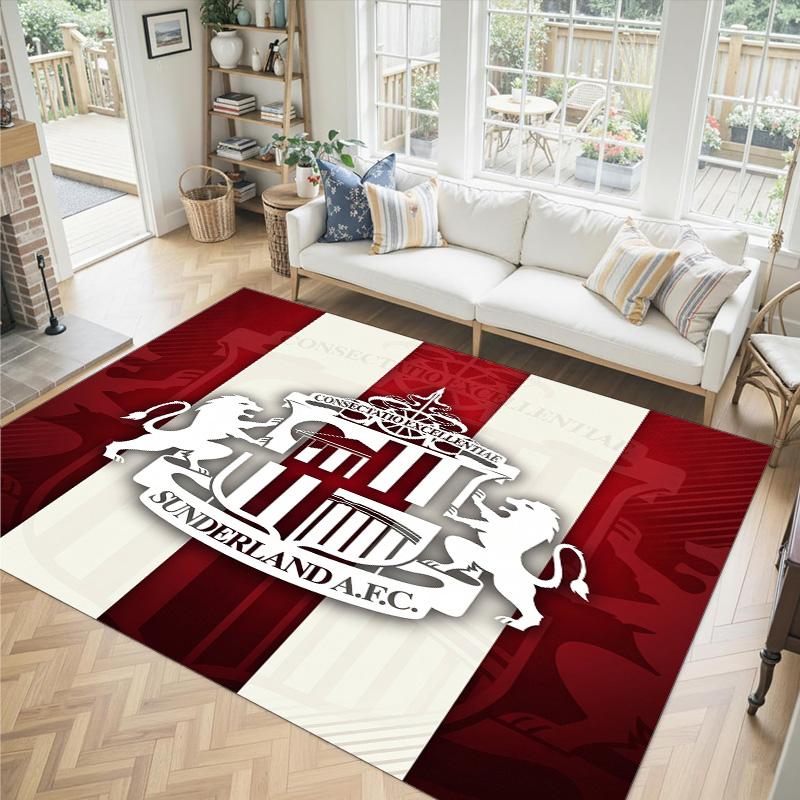 Sunderland Design Křišťálový sametový koberec Útulný ne?Protiskluzová tištěná předložka do ložnice, obývacího pokoje, předsíně