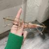 New Retro Small Square Frame Glasses Metal Ins Anti Blue Light Clear Lens Eyeglasses for Women Men Fashion