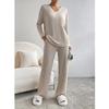 QICED Completi Pantalone Casual Moda Donna Manica Lunga Scollo a V