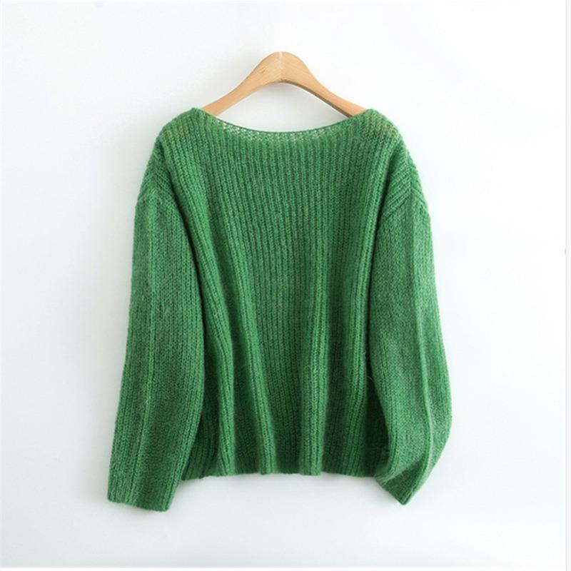 Pulover tricotat moale de primăvară și toamnă Topuri pentru femei Moda largi cu gât rotund Pulovere cu mânecă lungă Pulovere pentru damă Elegant Office Tricotaj pentru damă 26407