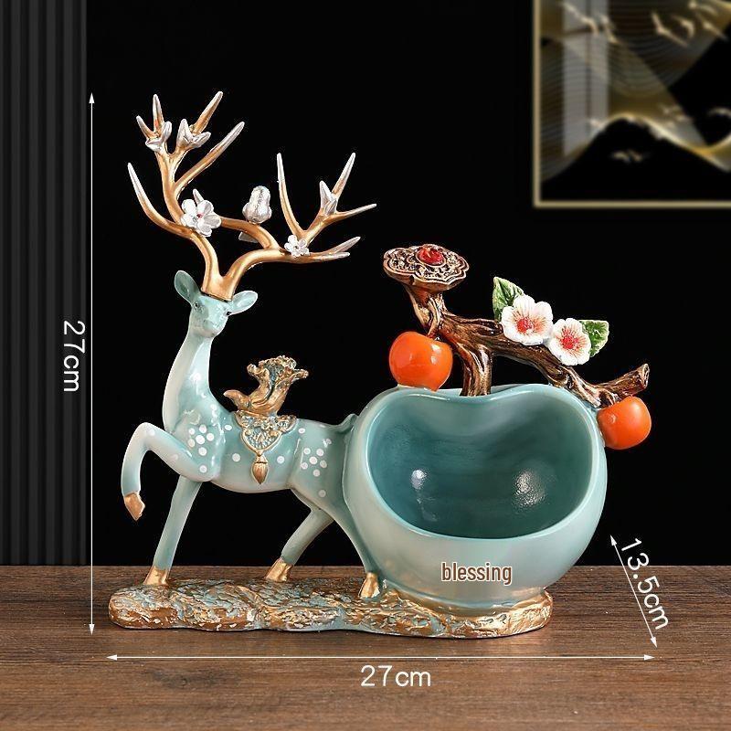 Luxury Deer Key Storage Ornament: Remote-Controlled Modern Décor for Entryway and Desktop