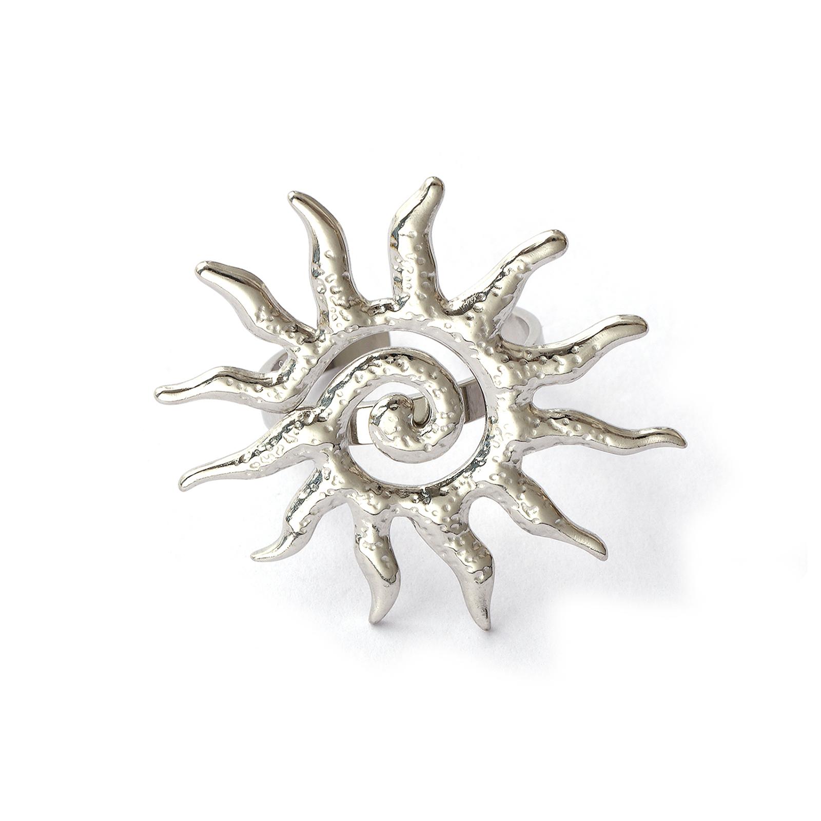 

Galaxy 304 Stainless Steel Irregular Surface Wrinkled Sun Spiral Ear Post Stud Earrings & Rings For Women Fashion Jewelry Gift