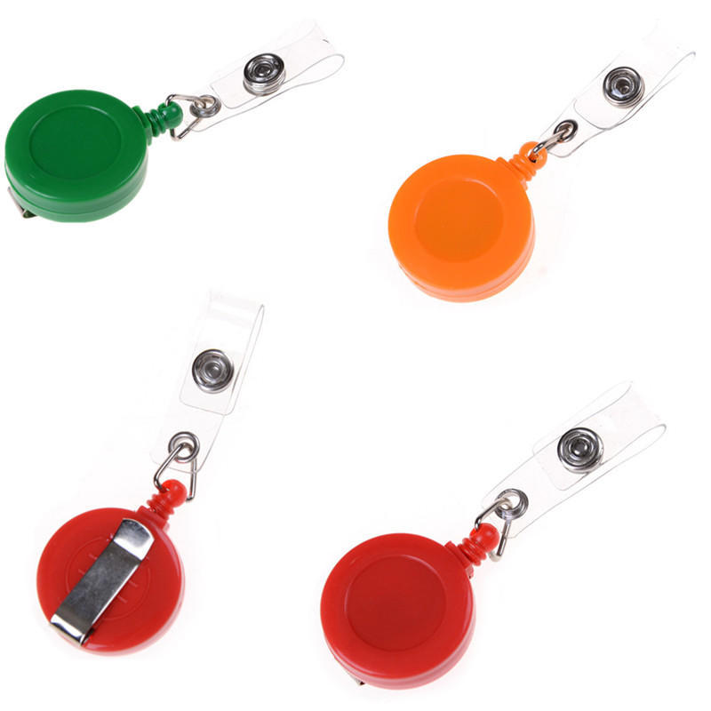 Round Recoil ID Badge Lanyard Retractable Reel Tag Key Card Holder Belt Clip*-* Round Recoil ID Badge Lanyard Retractable Reel Tag Key Card Holder Belt Clip*-*