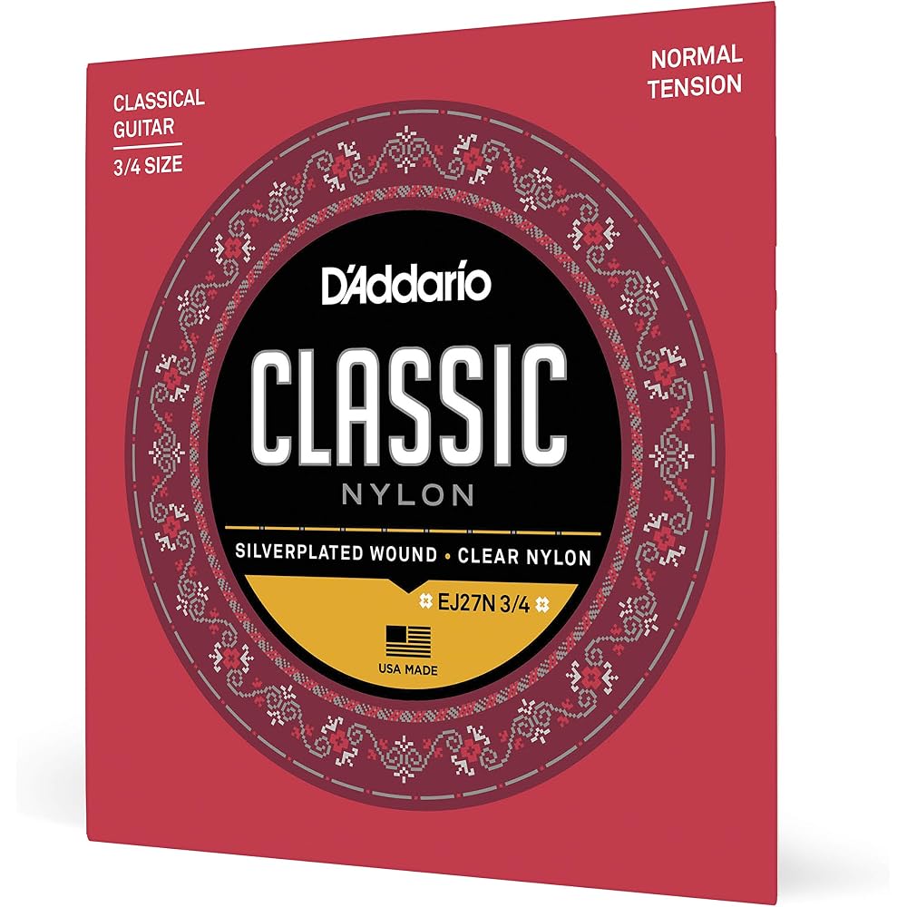 D Addario Daddario Classical Guitar Strings Student Nylon 3/4 Size Normal EJ27N 3/4 [Domestic Gen...