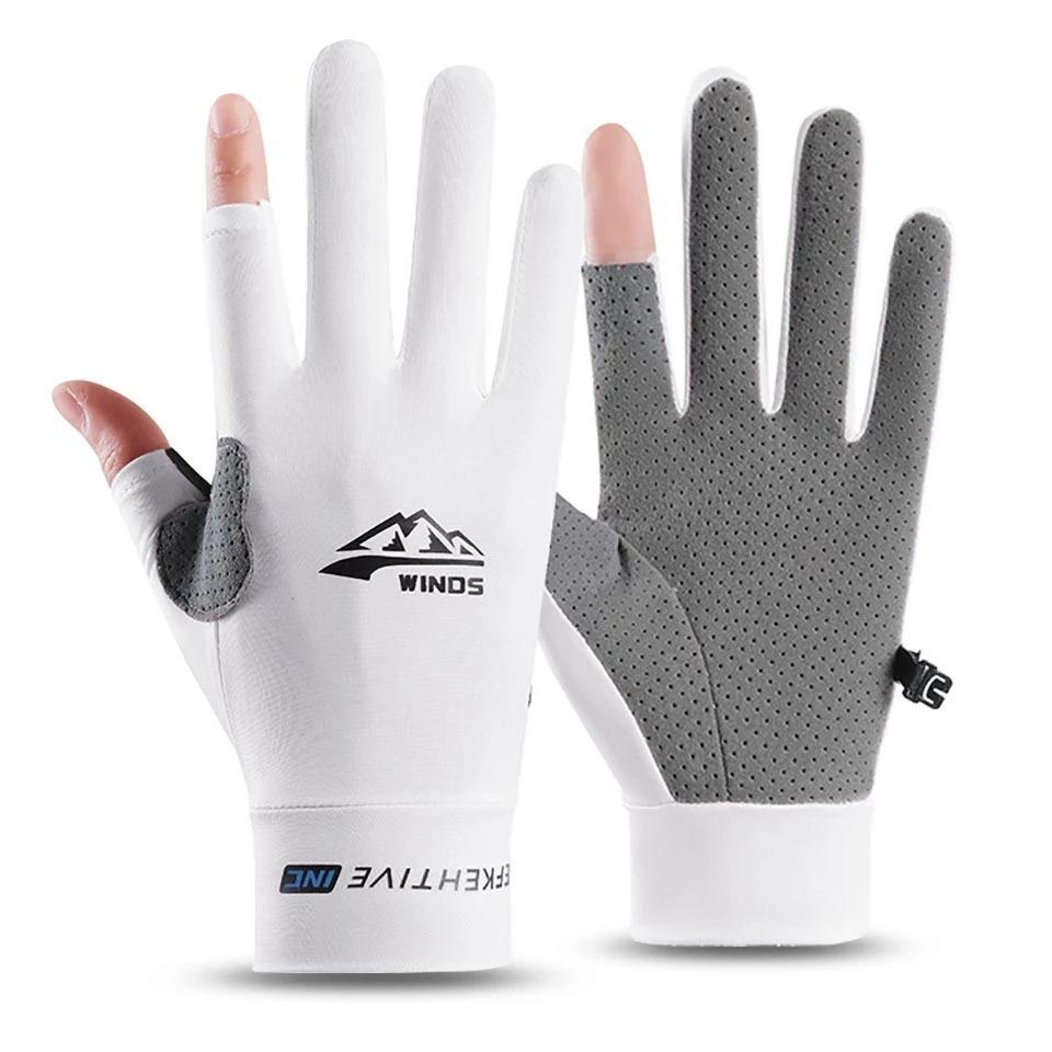 1Pair Fingerless Gloves for Men Women UV Sun Protection Half Finger Glove for Fishing Paddling Sailing Rowing Sports Gloves