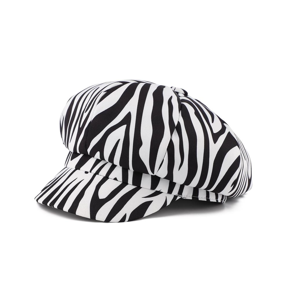 Newsboy Caps Women Leopard Zebra Print Beret Hat Spring Summer Vintage Ladies Cosplay Fashion Retro Hip Hop Casual Painter Cap