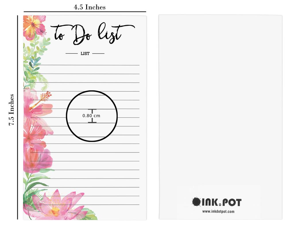 Inkdotpot Pack Of 2 Daily Planner List Undated Notepads, Memo Pad To-Do List Tear Off List Pad- Organizer- Scheduler- Organize Tasks (50 Sheets