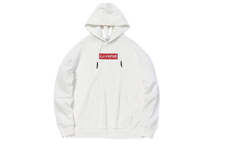Li Ning Sweatshirts Unisex Ivory Hooded Thickened Regular AWDQ646-1 XXXL