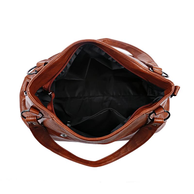 Middelaldrende tøyveske for kvinner Skulder Crossbody-veske Håndveske med stor kapasitet Mykt skinn morveske