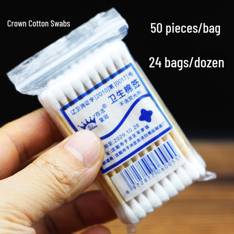 Pink Double-Ended 7cm Cotton Swabs, Multi-Functional 100 Pcs: Tattooing, Eyebrow Correction, Eyeliner, Toothpick, and Nail Art.