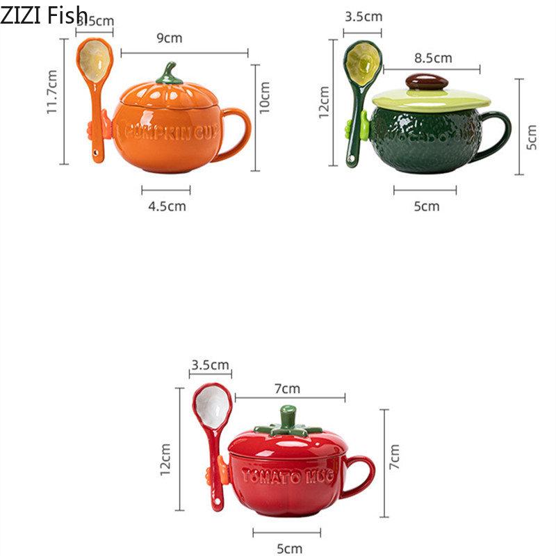 Cană de dovleac minunată, ceașcă de lapte ceramică creativă, ceașcă de cafea pentru ceai și micul dejun modern acasă, set de băut, ceașcă de ovăz