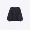 ZA Womens Dark Gray Round Neck Single-Breasted Knit Cardigan 2025 Fall