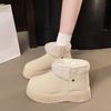 Women in Plus-size Platform Snow Boots 2025 Winter Short-cut Snow Cotton Fleece and Thickened Cotton Shoes for Women Wearing Cotton Shoes