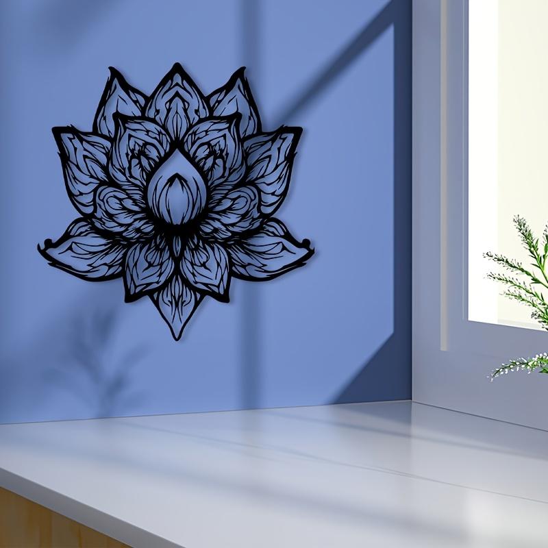 1pc Lotus Flower Metal Wall Art Powder Coated Statue Mural Bedroom Decor Yoga Gift Christmas Ornament