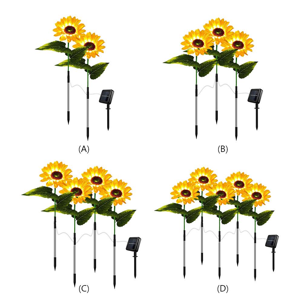 LED Sunflower Lawn Atmosphere Light Easy Installation Solar Decorative Pathway Landscape Lights Automatic Switch for Home Garden