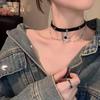 Black Diamond Butterfly Pentagram Double Layer Necklace Choker - Women's Niche Design Accessory
