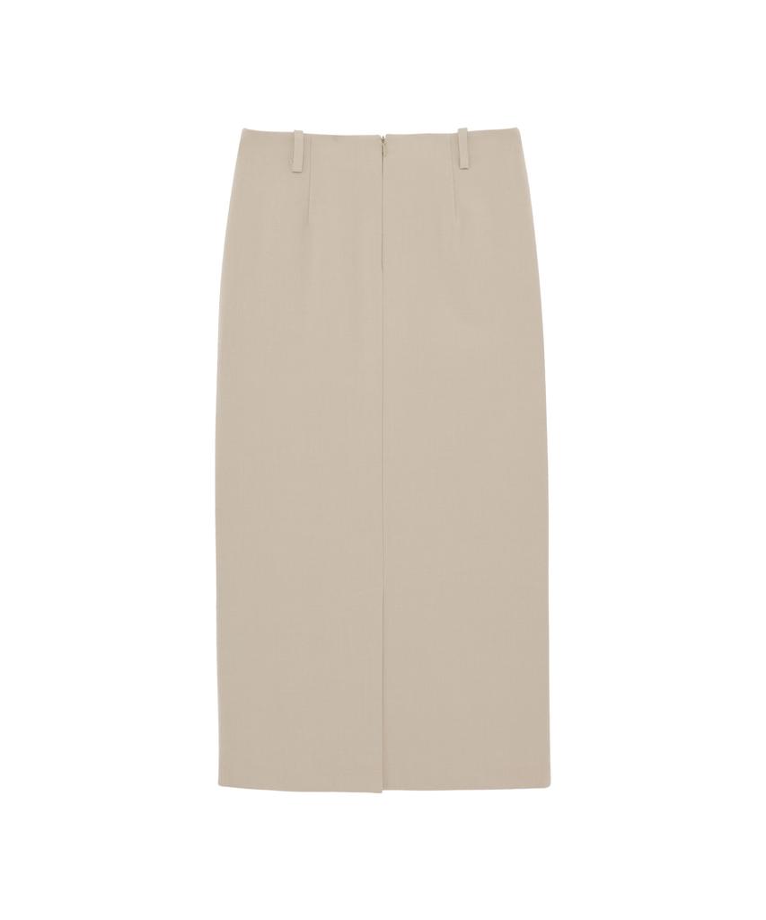 HYEYEONG KIM Cord Set Tailored H-Line Maxi Skirt - Light Beige