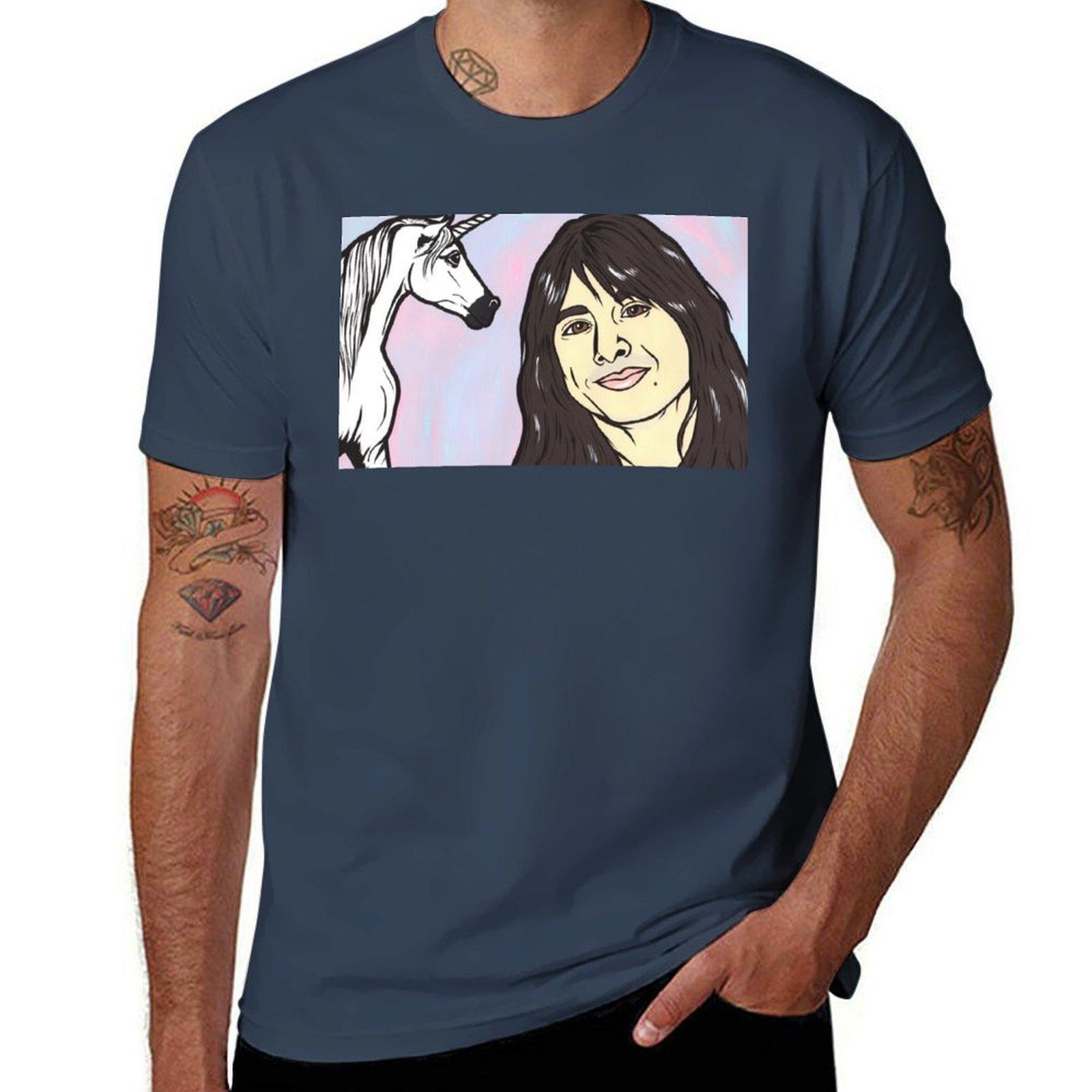 Steve Perry And Unicorn Tshirt Casual Graphic Print Tee S