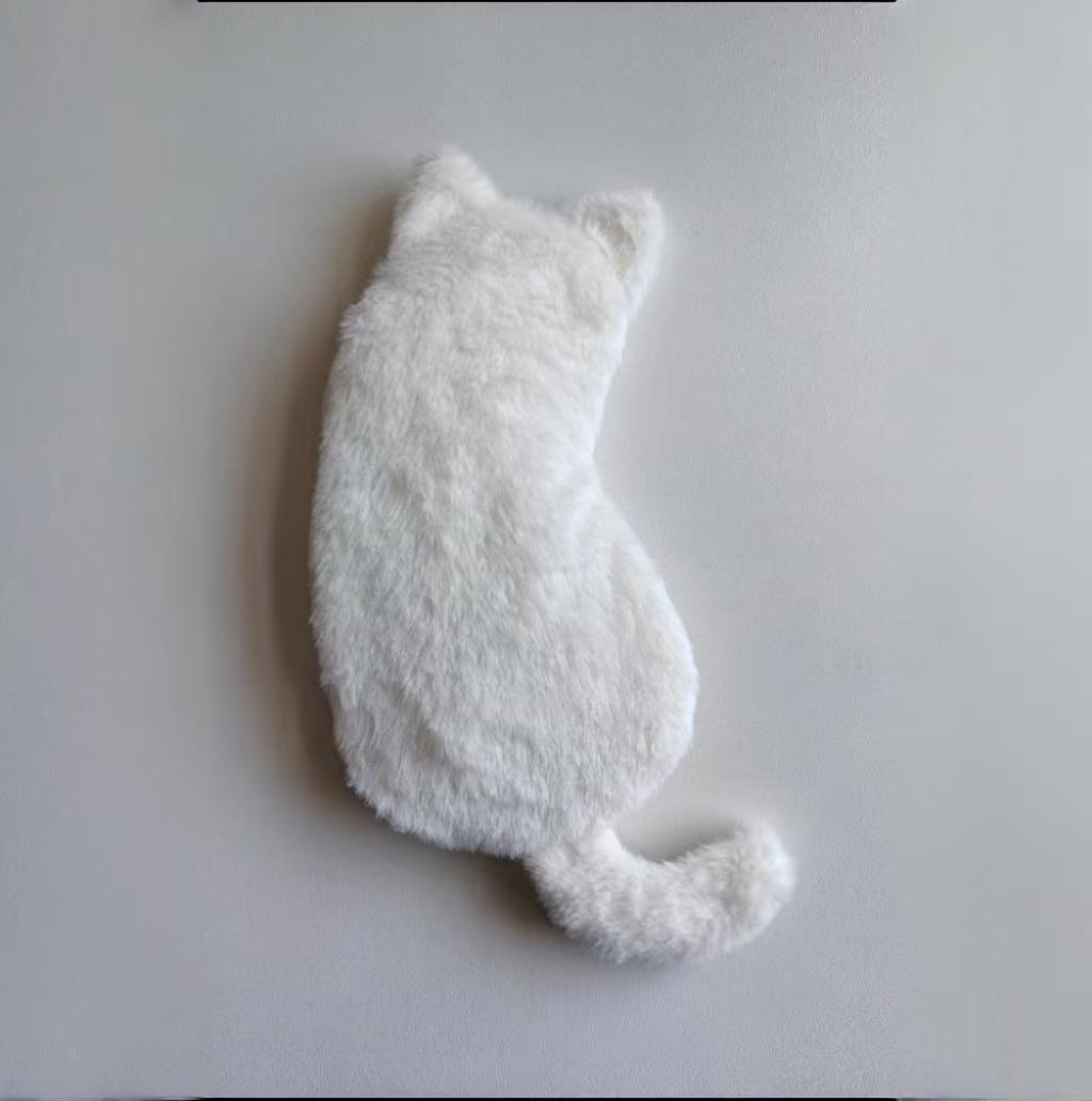 

Plush Cat Shadow Pencil Case With Large Capacity For Students And School Supplies білий