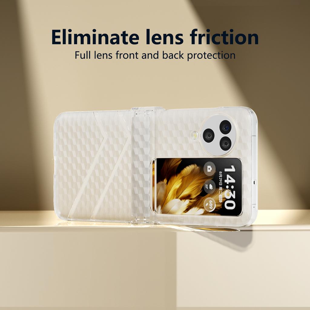 For Oppo Find N3 Flip 5G Case Matte PC Clear Phone Cover with Hinge Protection