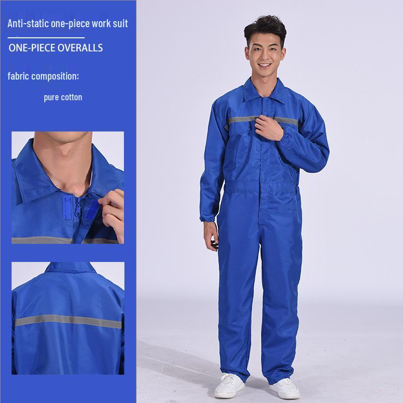 Pure Cotton Dustproof Mechanic Jumpsuit - Auto Repair, Farming, Spray Paint, Labor Protection One-Piece Suit