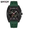 SANDA 6321 new electronic watch digital multifunctional fashion trend men's watch silicone waterproof alarm clock men's watch