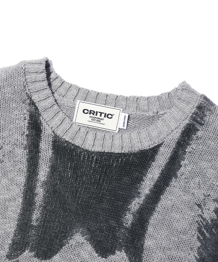 CRITIC Vintage Wormhole Long Sleeve Knit Gray