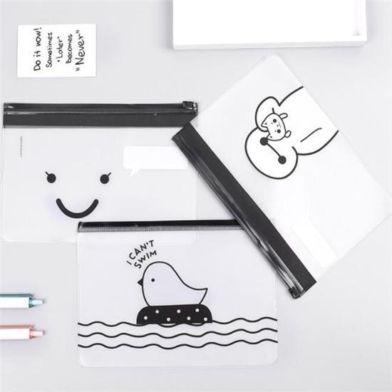 Aufbewahrungstasche 1 Stück einfach transparent Scrub-Serie wasserdicht Aktenordner Cartoon Dokumententasche