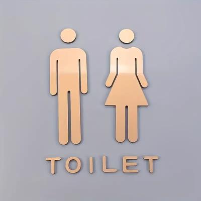 3D DIY Man & Woman Toilet Sticker WC Door Sign Decals Toilet Signs Restroom Washroom Signage Plaque Wall Sticker Decor Removable