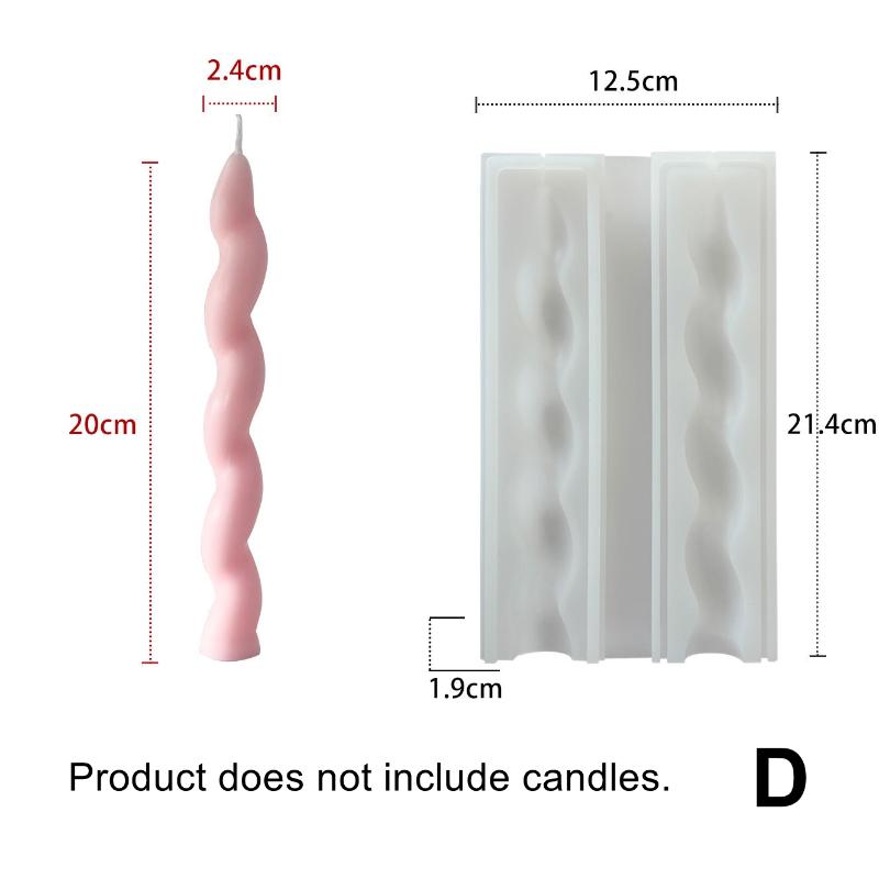 Long Spiral Silicone Candle Mold DIY Twisted Long Rod Wax Stick Craft Molds Home Decor Tool Geometry Candles Making Supplies