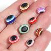 100pcs/Lot 6x8/8x10mm Oval Spacer Beads for Jewelry Making Eye Beads Stripe Resin Beads DIY Bracelet Necklace Wholesale