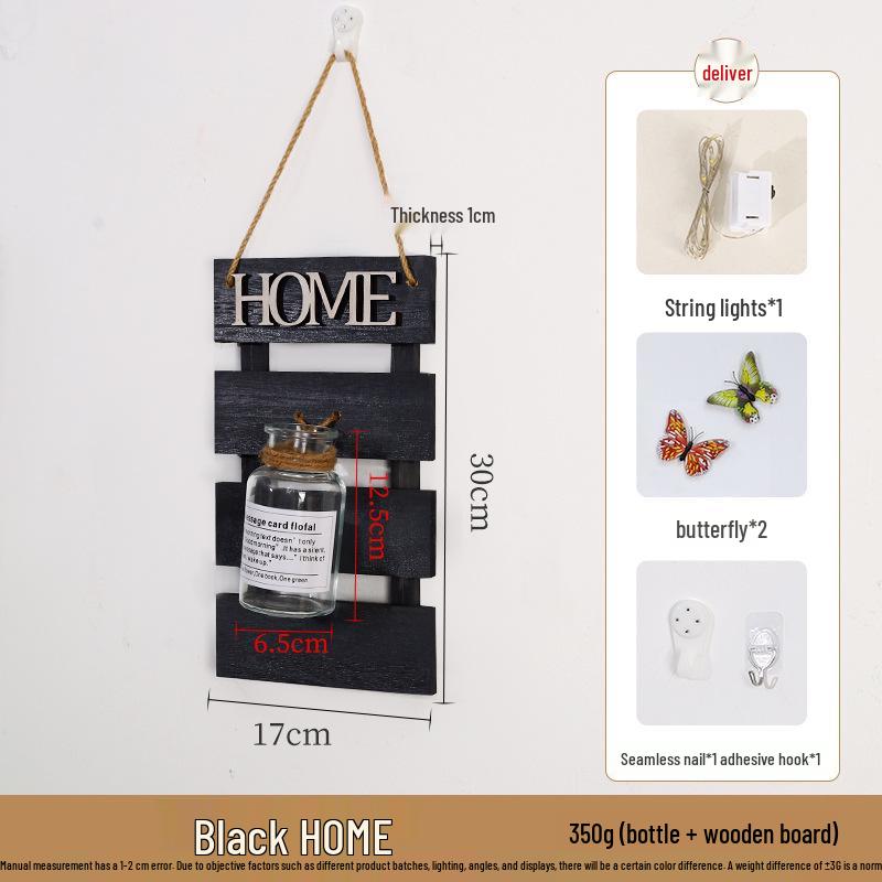 Handcrafted Wooden Wall-Mounted Hydroponic Glass Vase for Bedroom and Living Room Decor