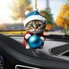 Ornament de pisică de Crăciun Decor pentru brad de Crăciun Breloc de rucsac agățat Accesoriu de vacanță din acril pentru oglindă retrovizoare pentru mașină, cheie pentru geanta