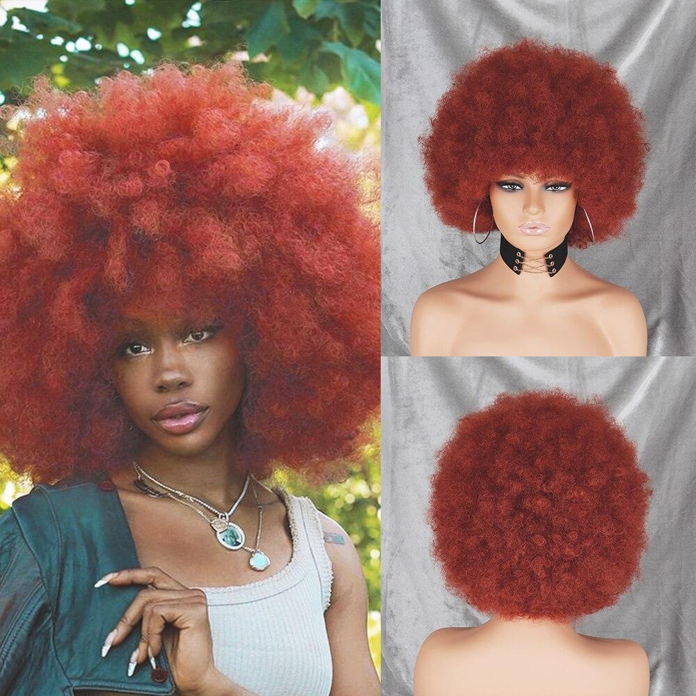 XINRAN Afro-Perücke für Damen, kurz, verworren, lockig, flauschig, Kunstfaser, kurz, halb schwarz, halb weiß, für den Alltag