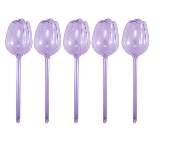 Tulip Shaped Watering Globes 3 Piece Set Garden Plant Watering Stakes Slow Release Irrigation for Indoor Outdoor Plants