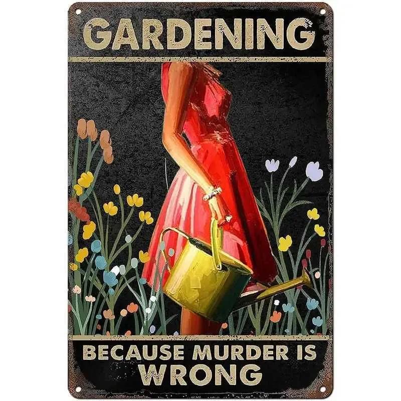Because Murder Is Wrong Retro Garden Metal Tin Sign Wall Decoration Home Garden Bar Coffee Club Bar Retro Poster Square