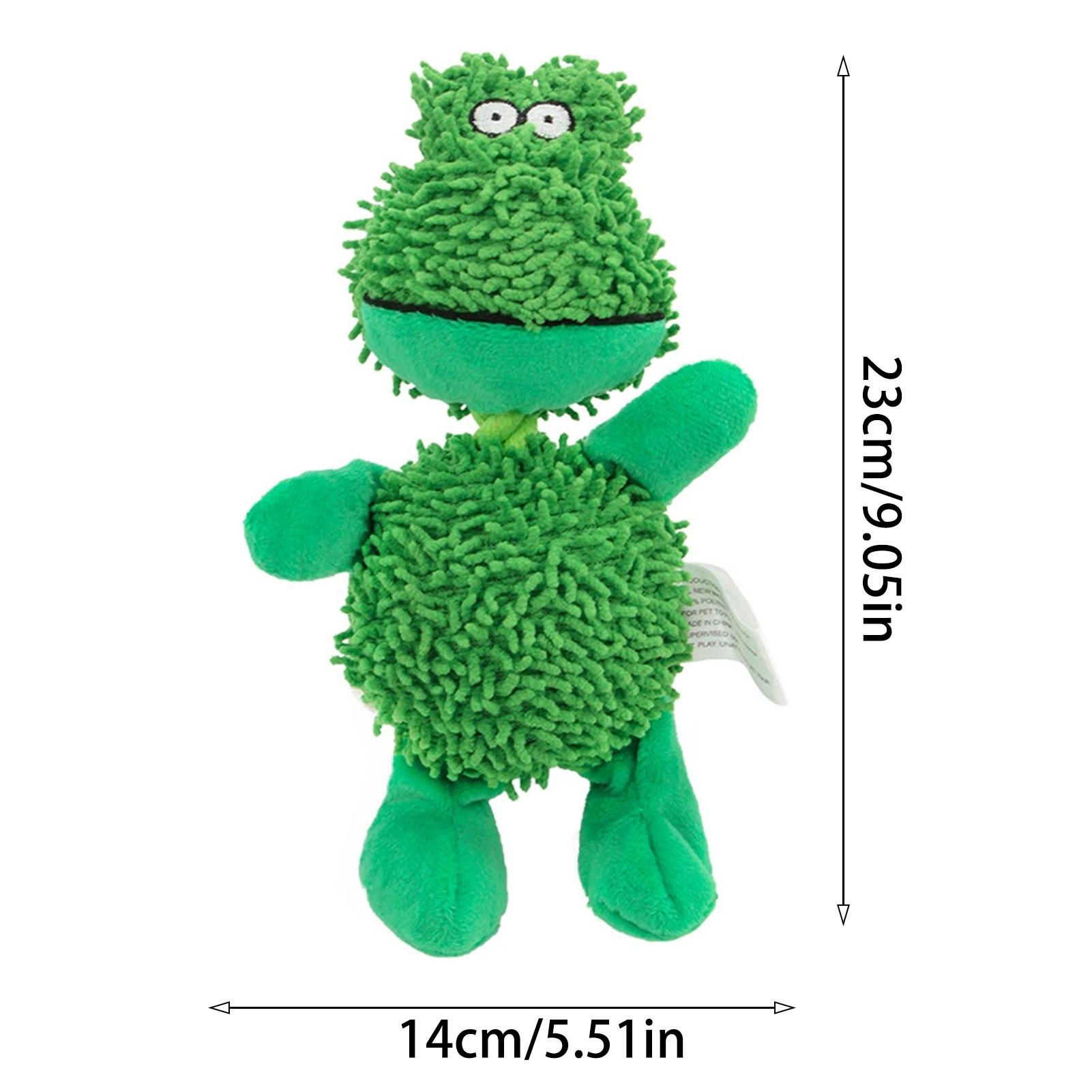 

Cute Cartoon Mop Dog Durable Dog Toy Plush Mop Dog Pet Chew Teeth Grinding Toy Squeaky Interactive Dog Toys Pet Supplies зелёный