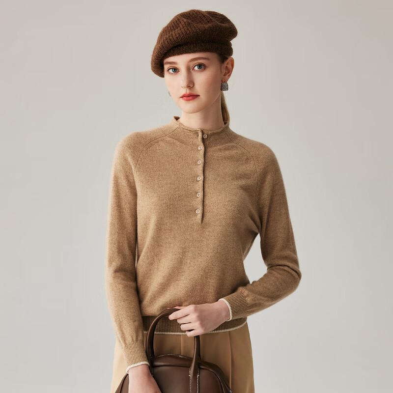 Zhaojun 2025 Autumn/Winter Women's 100% Cashmere Semi-High Collar Sweater