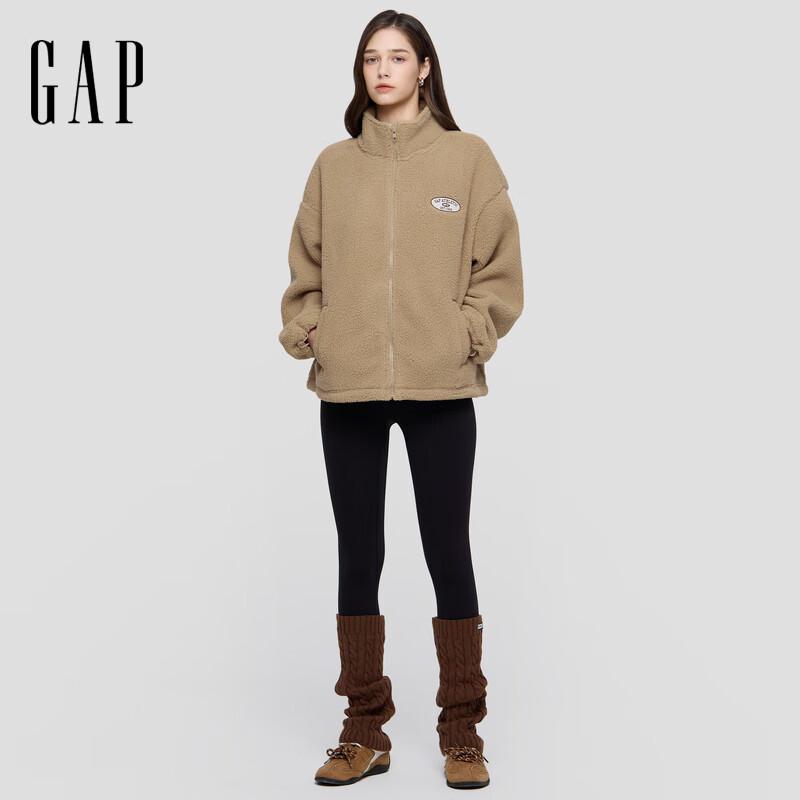 Gap Women's Faux Lambswool Zip Stand Collar Jacket