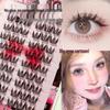 Misty Brown Coffee False Eyelashes - Glue-Free, Realistic, Large Capacity Manga Chestnut
