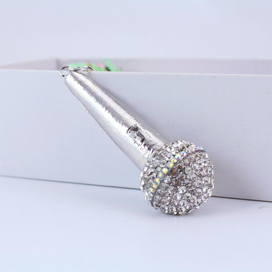 Rhinestone Microphone Keychain: Exquisite Fashion Gift for Friends