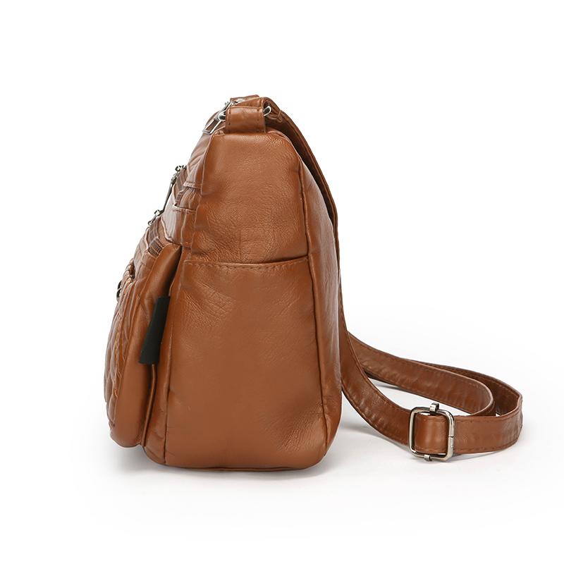 Women's Soft Leather Bag Vintage Mother Bag PU Large Capacity Middle-Aged Shoulder Crossbody Bag